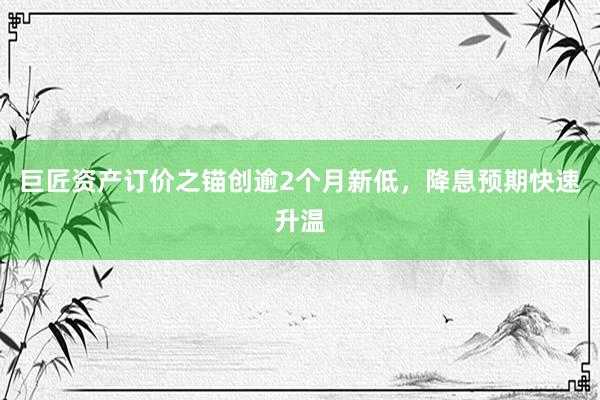 巨匠资产订价之锚创逾2个月新低，降息预期快速升温