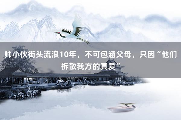 帅小伙街头流浪10年，不可包涵父母，只因“他们拆散我方的真爱”