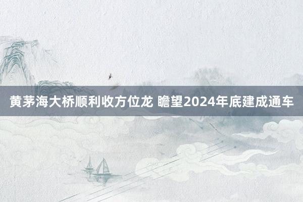 黄茅海大桥顺利收方位龙 瞻望2024年底建成通车