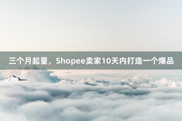 三个月起量，Shopee卖家10天内打造一个爆品