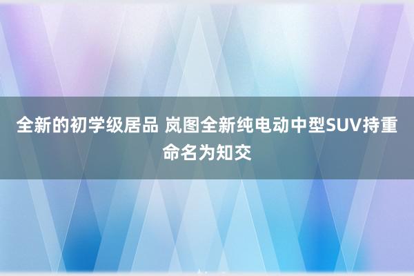 全新的初学级居品 岚图全新纯电动中型SUV持重命名为知交