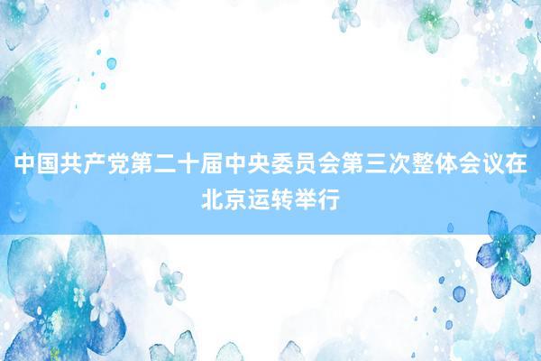 中国共产党第二十届中央委员会第三次整体会议在北京运转举行