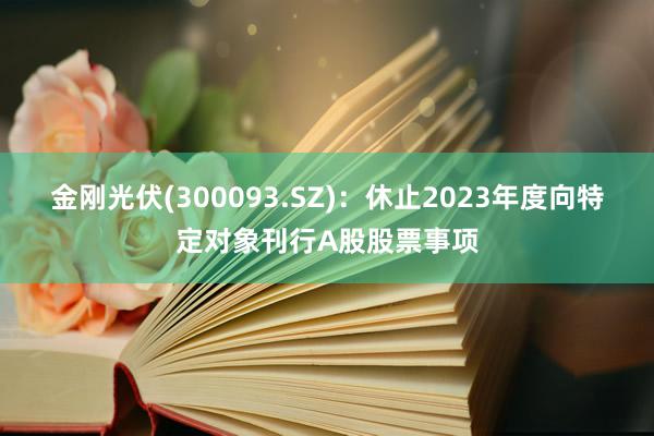 金刚光伏(300093.SZ)：休止2023年度向特定对象刊行A股股票事项