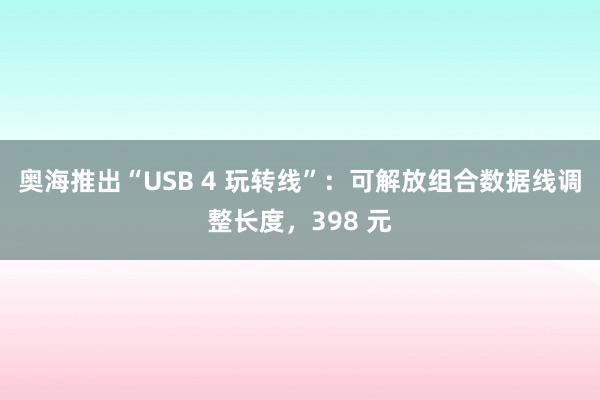 奥海推出“USB 4 玩转线”：可解放组合数据线调整长度，398 元