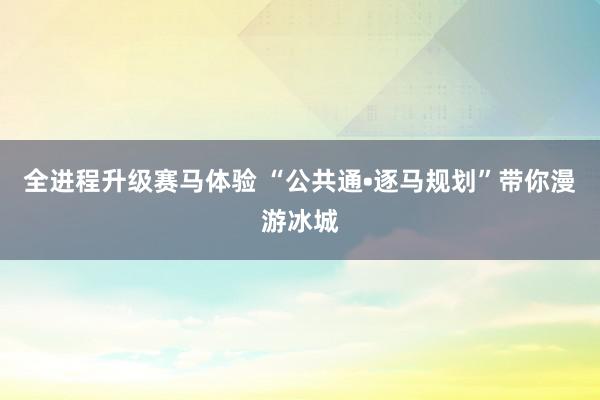 全进程升级赛马体验 “公共通•逐马规划”带你漫游冰城