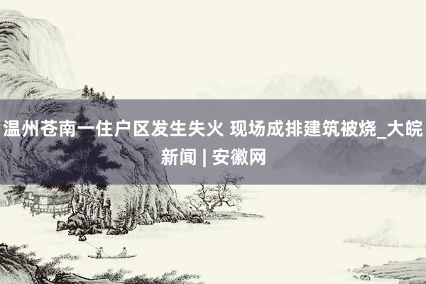 温州苍南一住户区发生失火 现场成排建筑被烧_大皖新闻 | 安徽网