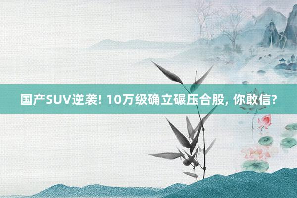 国产SUV逆袭! 10万级确立碾压合股, 你敢信?