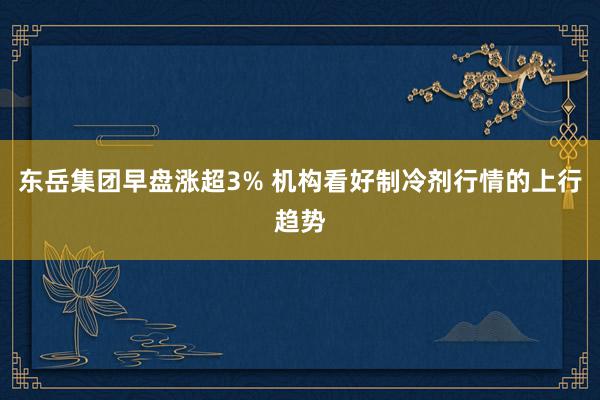 东岳集团早盘涨超3% 机构看好制冷剂行情的上行趋势