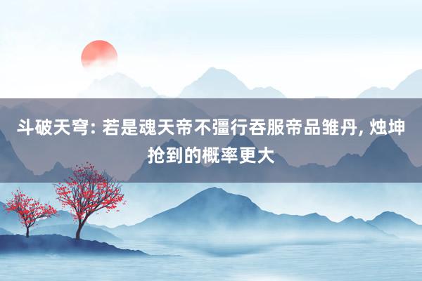 斗破天穹: 若是魂天帝不彊行吞服帝品雏丹, 烛坤抢到的概率更大