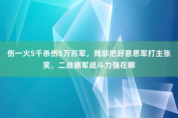 伤一火5千杀伤5万苏军，残部把好意思军打主张笑，二战德军战斗力强在哪