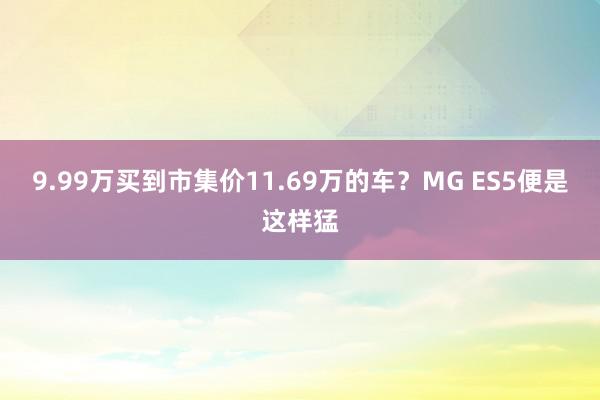 9.99万买到市集价11.69万的车？MG ES5便是这样猛