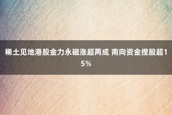 稀土见地港股金力永磁涨超两成 南向资金捏股超15%