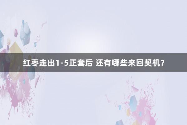 红枣走出1-5正套后 还有哪些来回契机？