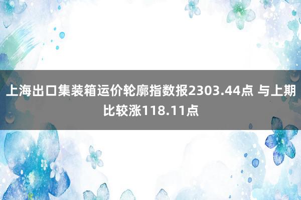 上海出口集装箱运价轮廓指数报2303.44点 与上期比较涨118.11点